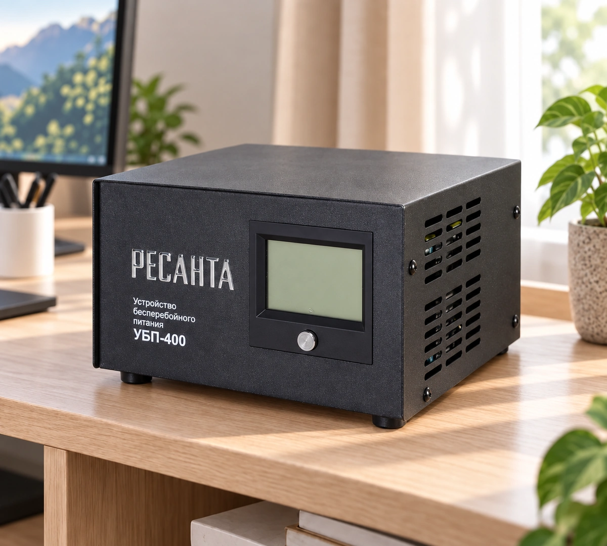 Бесперебойник РЕСАНТА УБП-400 в домашнем кабинете